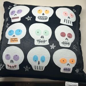 October Sky Halloween Skull Decorative Pillow  - Nwt’s